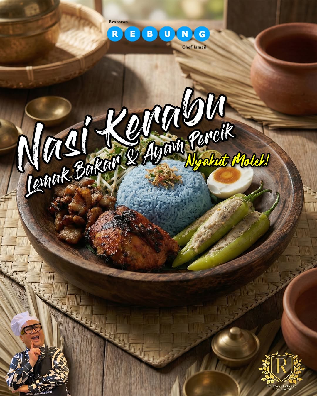 Nasi Kerabu Lemak Bakar & Ayam Percik